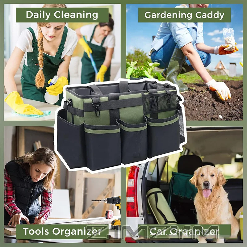 Large Capacity Housekeeping Cleaning Bag Cross-Body Carrying Tool Kit Storage Bag for Home And Auto Cleaning