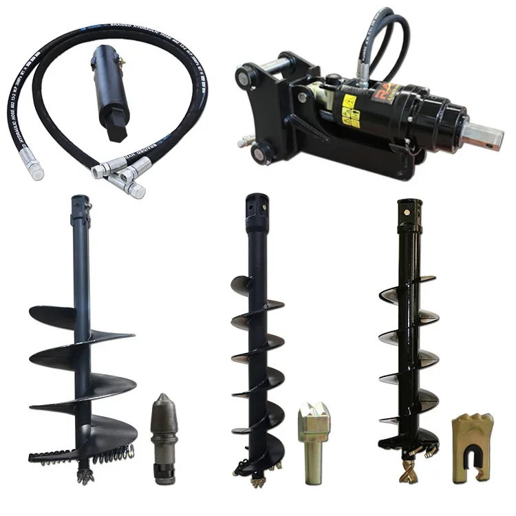 

RAY Hydraulic Earth Auger Drilling Machine Post Hole Digger Auger Rock Bit For Tree Planting