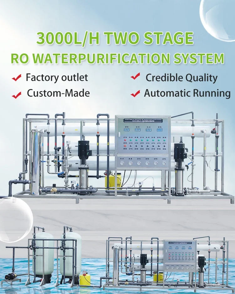 High Purity RO Water Filter Machine 2000LPH Reverse Osmosis Plant Water Purification System for Community Water Supply