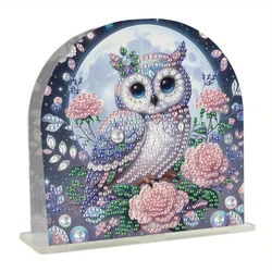 Owl pattern acrylic diamond painting tissue box cover DIY kit, beautiful and practical