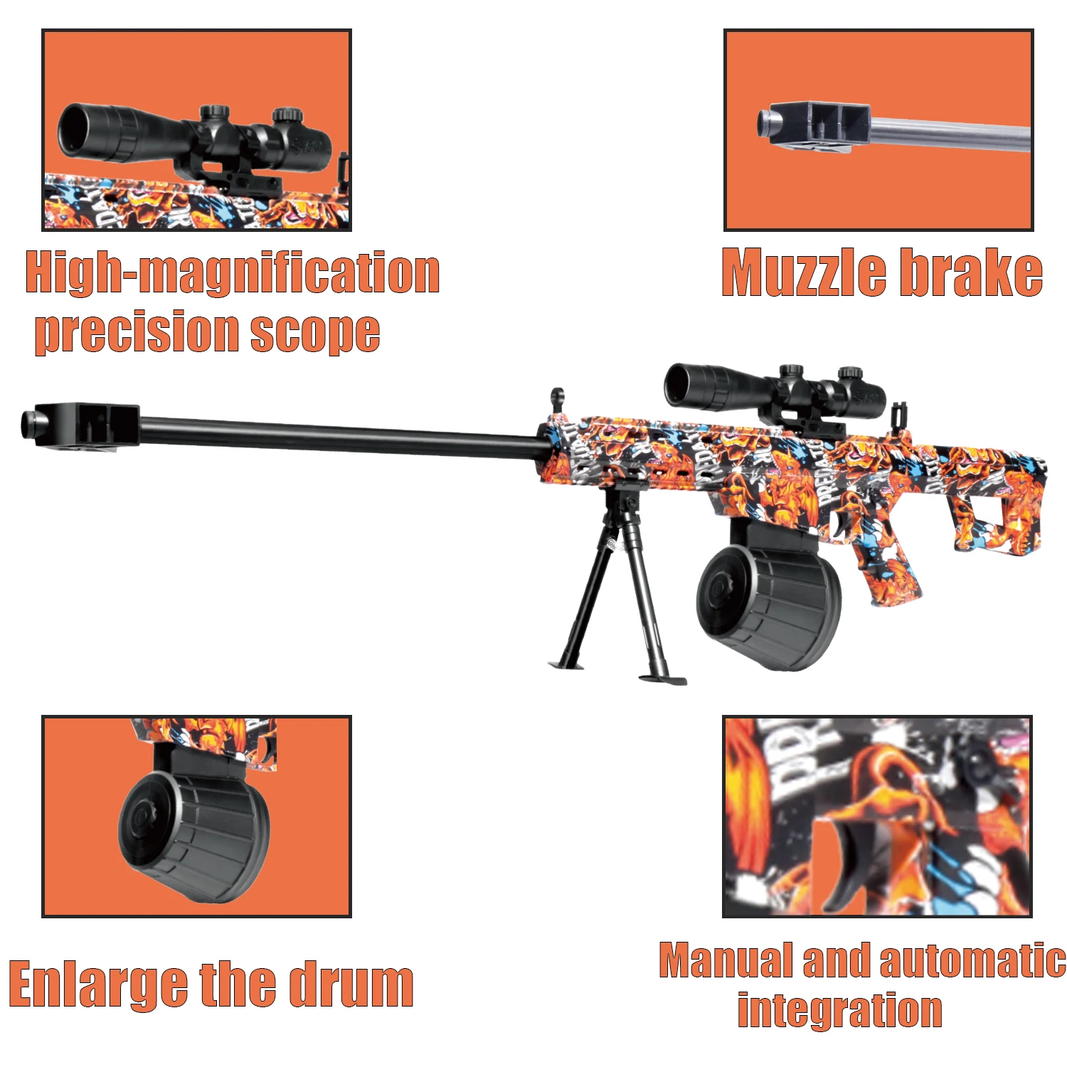 قاذفة كرة جل كهربائية - لعبة خارجية أوتوماتيكية لأنشطة الفريق وهدايا عيد الميلاد والهالوين (الرصاصات غير متضمنة)