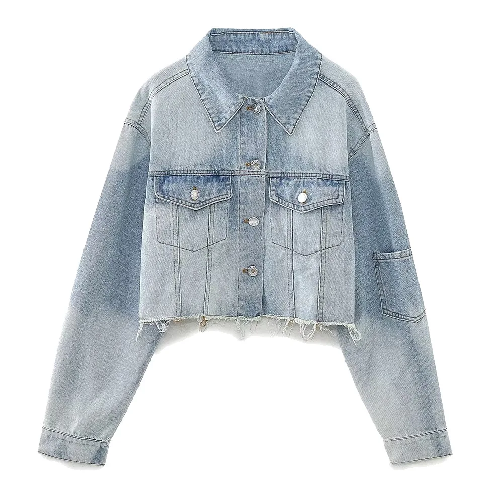 

Autumn and Winter Jean Jackiet Women's Single Breasted French Button Denim Short Streetwear Casual Jacket Clothes Jaquetas