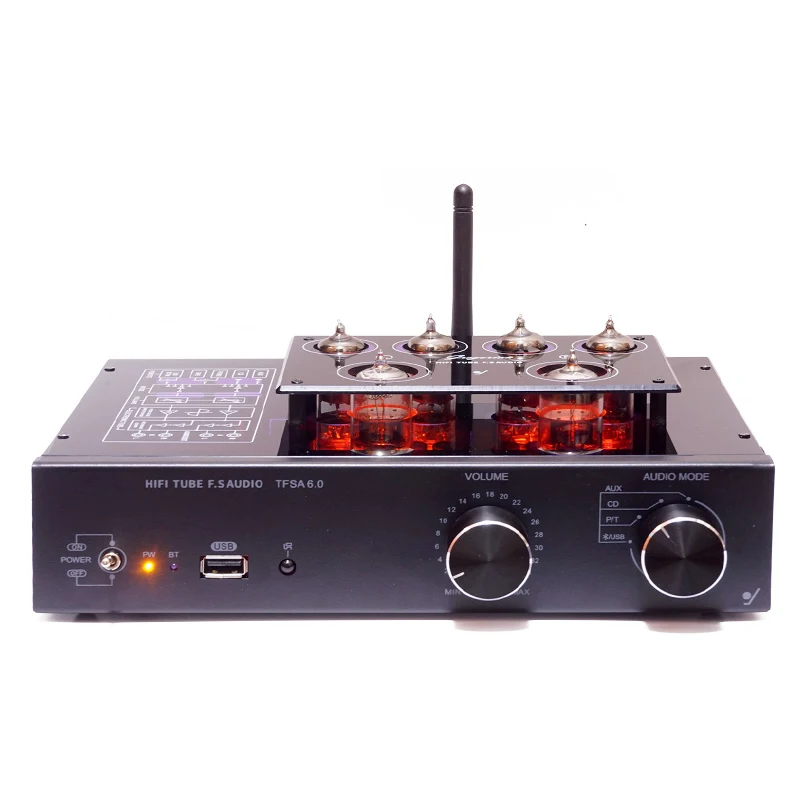 Classic 6922 Line Tube Preamp Bluetooth 5.0 Class A Audiophile 6N2 6K4 Tube HIFI Preamp Vinyl Phono Amplifier USB Lossless Play