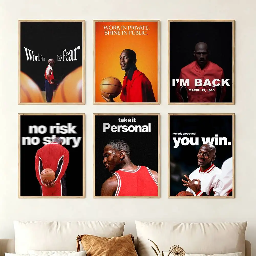 B-Basketball 23 J-Jor-dan Poster High Quality Dorm Living Room Aesthetic Wall Decoration Painting Stickers Gift