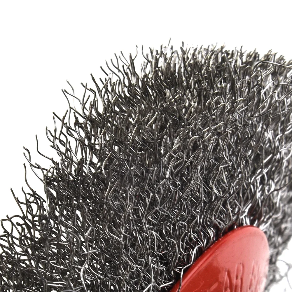 벤치 그라인더 용 4 인치 100mm 스테인레스 스틸 와이어 휠 브러시 연마 연마 청소 페인트 도구 연마 도구 부품