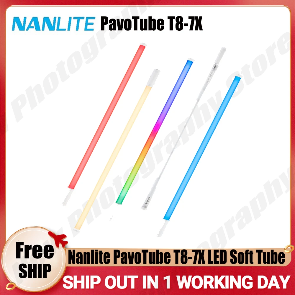 

Nanguang Nanlite PavoTube T8-7X LED Soft Tube Light Portable Handheld Photography Lighting Stick pk Pavo tube II 15x 30x 15c 30c