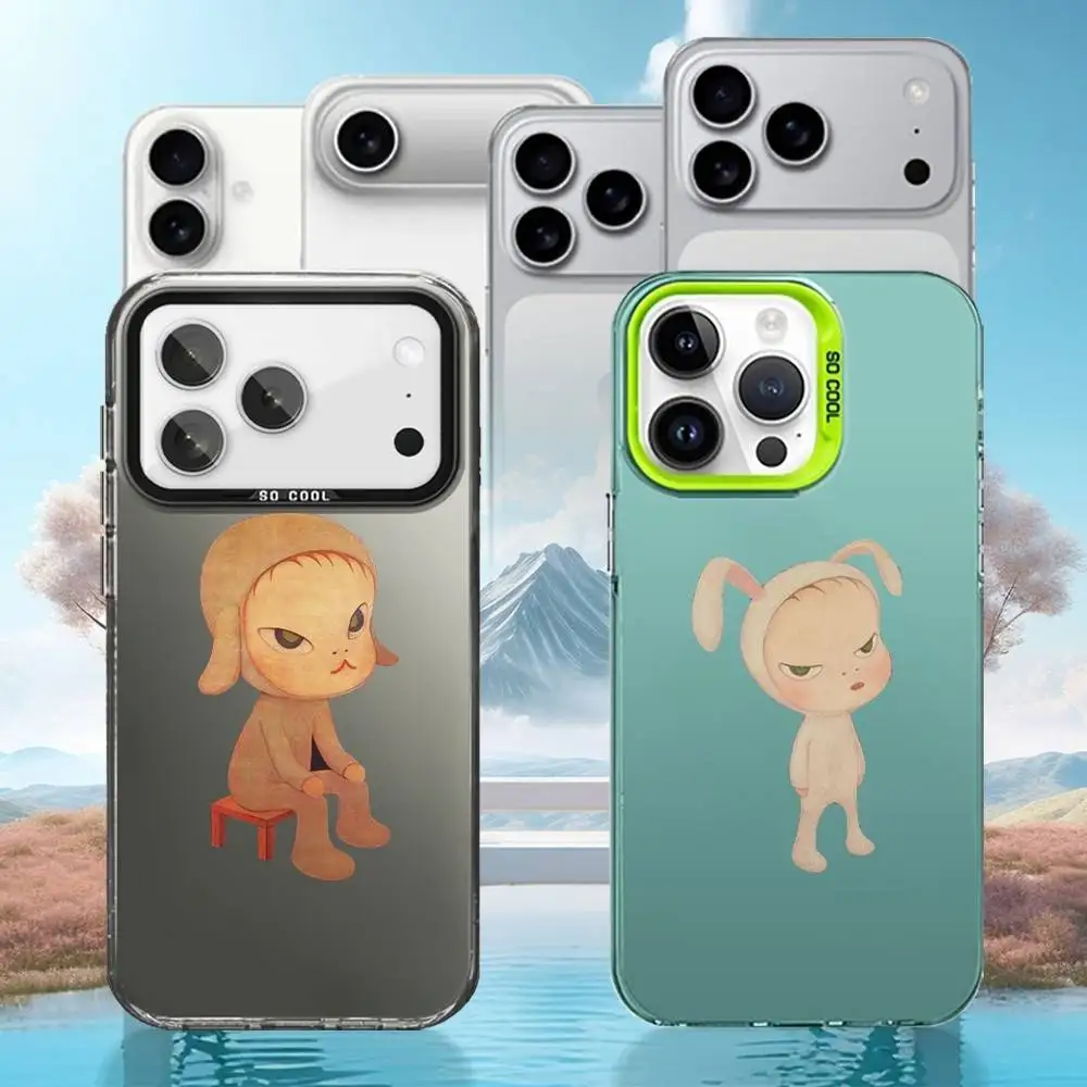 

Cute Y-Yoshitomo N-Nara Art Phone Case For iPhone17,16,15,14,13,12,11 Plus,Pro Silver Matte Shockproof Cover