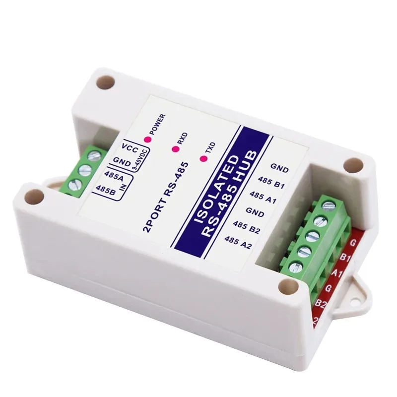 Photoelectric Isolation Industrial RS485 Hub 2Channel Signal Amplifier Anti-interference Lightning Protection