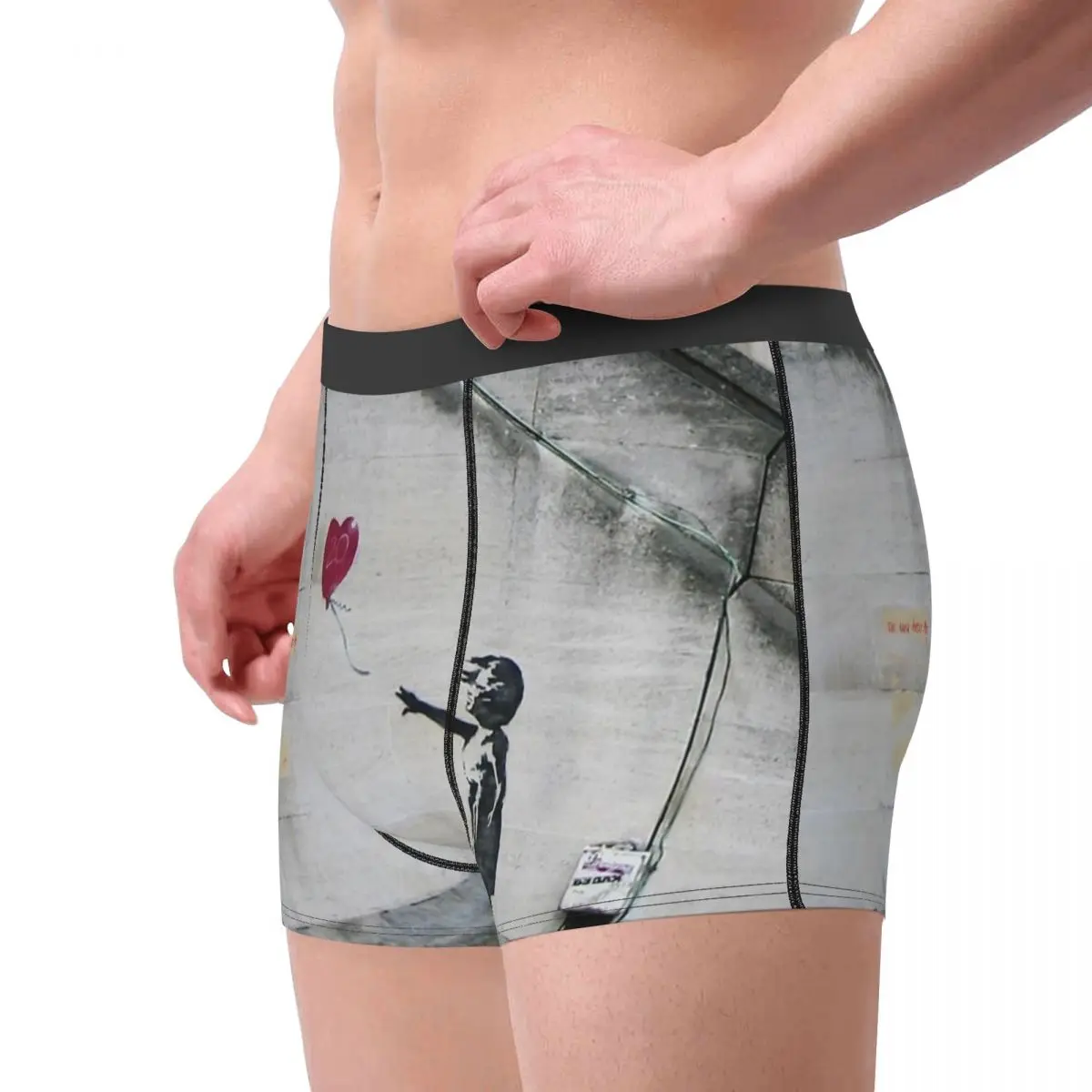 Girl With A Balloon The Street Artist Banksy Man Underwear Boxer Shorts Panties Novelty Polyester Underpants for Male Plus Size