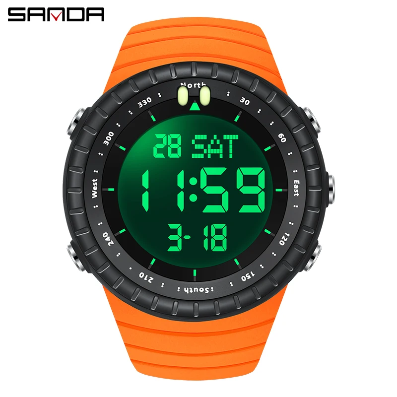 SANDA Brand Outdoor Men\'s Sports Watch Luxury Waterproof Military Display Clock Man Watches LED Digital Electronic Wristwatch