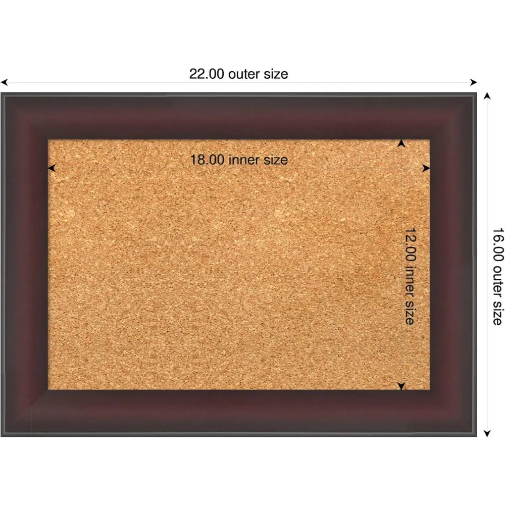 لوحة الفلين الطبيعي جدار ديكور 16x22 إطار الكرز رؤية مجلس مكتب تنظيم المنزل عرض اللوح الدائري