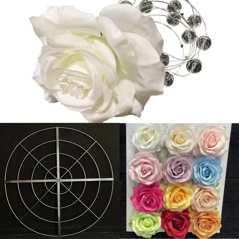 New Arrival Crystal Bead Flower Hoop Rings Pendant Chain Wedding Ceiling Hanging Decoration Luxury Floral Head Party Stage Decor view 3