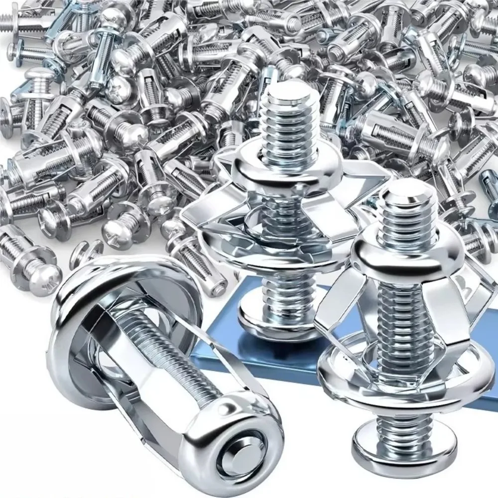 M4 M5 M6 Petal Nut Fixing Fastener Auto License Plate Secure Bolt Expansion Rivet Metal Iron Hardware Car Motorcycle Fix Spares