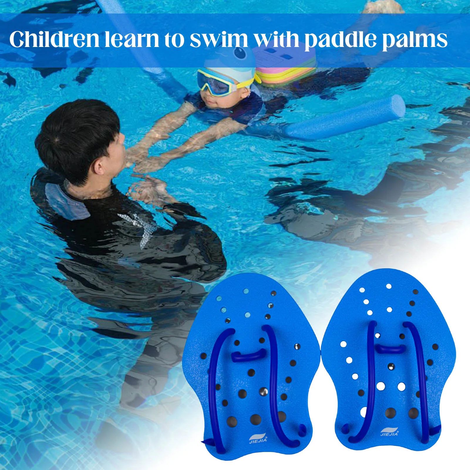 قفازات شبكية للتدريب على السباحة للأطفال، أداة مساعدة للمبتدئين في السباحة والغوص، زعانف يدوية للتدريب على إعادة تأهيل الرياضات المائية