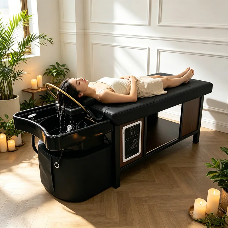 New Design Head SPA Fumigation Shampoo Bed, Barber Shop Hair Wash Beds, Multi Health Project Salon Store Commercial Furniture