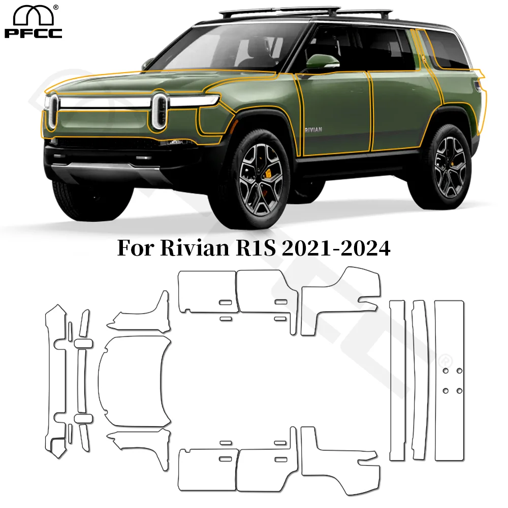 

For Rivian R1S 2021-2024 TPU Paint Protection Film Anti-Scratch Pre-cut PPF Car Body Clear Bra Resistant Invisible Repairable