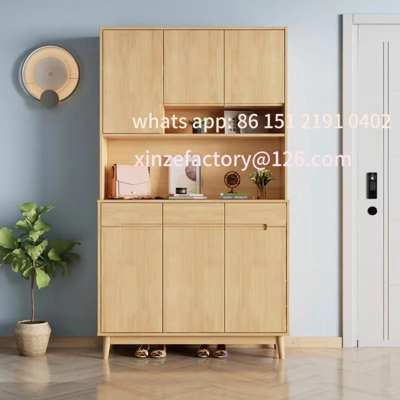 

Customizable Modern Simple Nordic Solid Wood Shoe Cabinet Integrated Cabinet