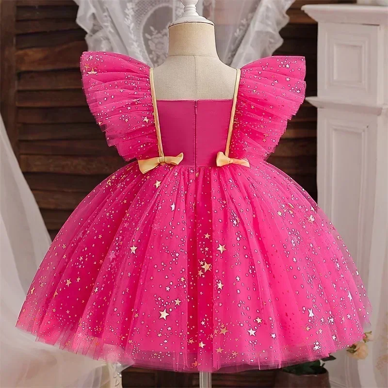 Sequin Girls Dress Ruffles Elegant Toddler Kids Birthday Baptism Princess Dress Infant Tutu Gown Wedding Party Infant Dresses