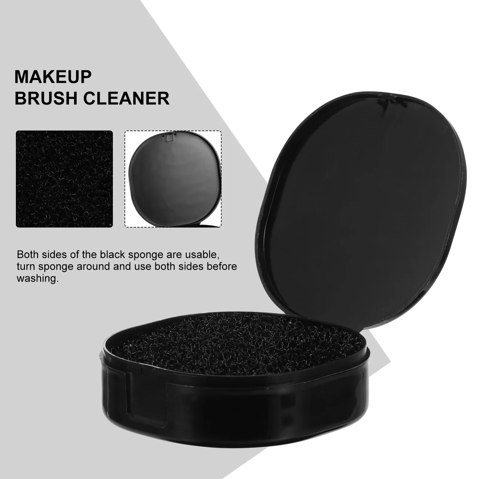 

3Pcs Brush Cleaning Box Makeup Cleaner Sponge Dual Sides Eyeshadow Brush Cleaner Color Removing Tool for Home Travel