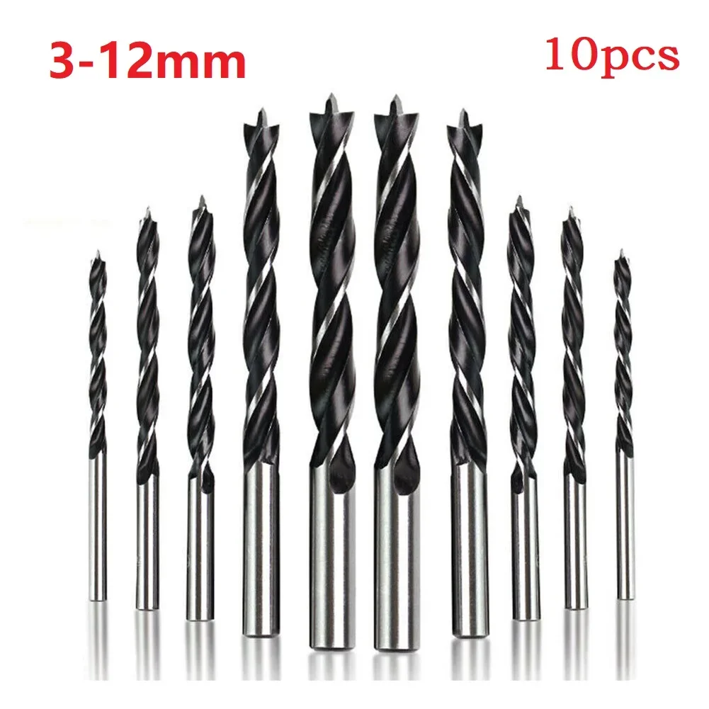 

Электроинструменты, сверло, спиральные фрезы, 10 шт., 3-12 мм для электрических дрелей для деревообработки, Высокоуглеродистая сталь