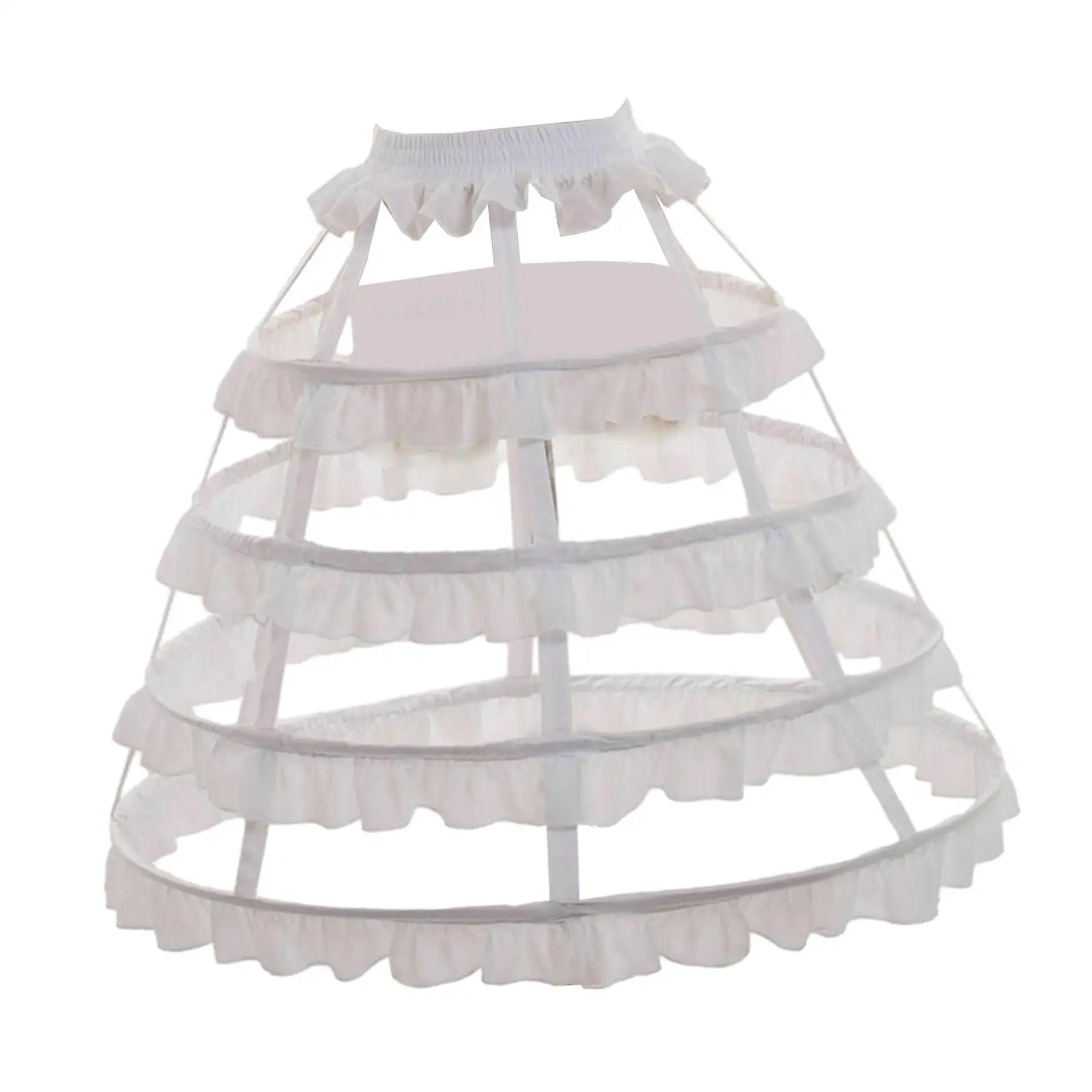 Jupon Crinoline pour Robe de Mariée et Bal, Sous-Jupe, 4 Cerceaux