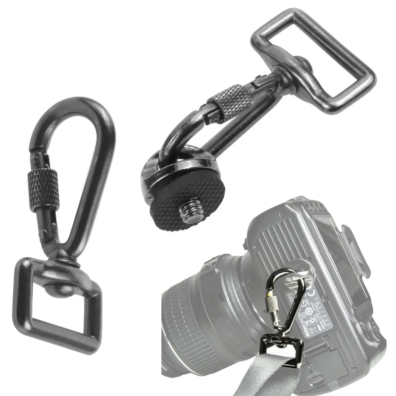 Metal Quick Release Trigger Snap Hook Ring Carabiner Screw Lock DSLR Camera Strap Buckle Hook for Camera Bag