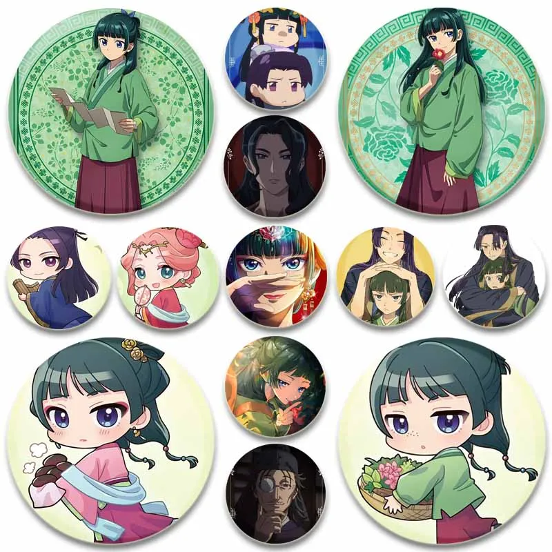 32/44/58mm Round Creative Pins Jewelry Gifts Accessory The Apothecary Diaries Anime Brooches Jinshi Mao Mao Cartoon Badge