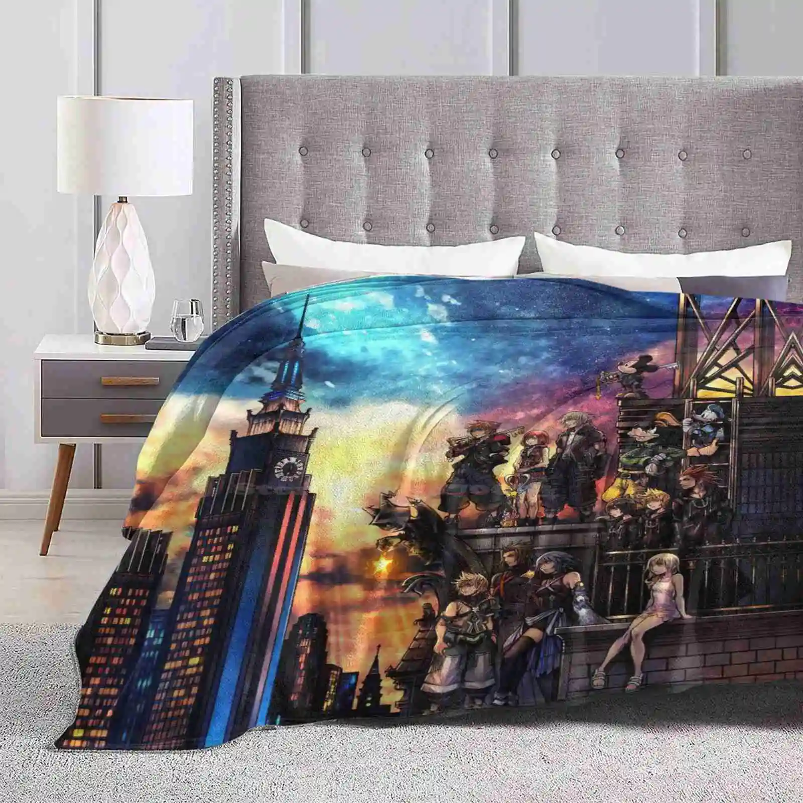 

Kingdom Hearts 3 Cover New Print Novelty Fashion Soft Warm Blanket Kingdom Hearts Gamer Video Games