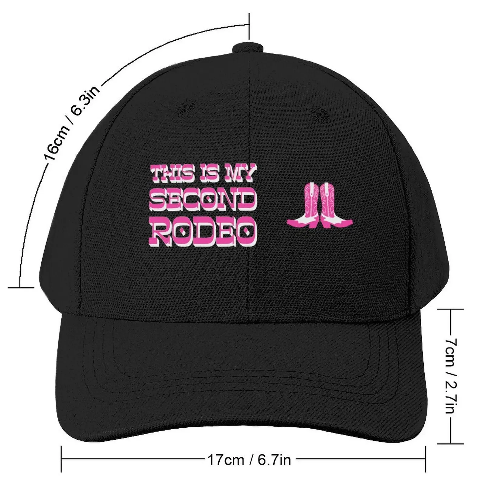 This is my second rodeo (pink, black and white old west letters) Baseball Cap Luxury Man Hat Streetwear Women's Golf Wear Men's