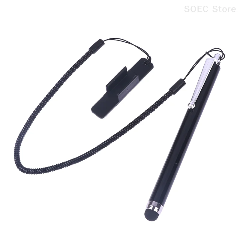 1pcs Universal Capacitive Screen Stylus With Pastable Pen Holder For Graphics Tablet Phone Touchscreen Counter Signature Pencil