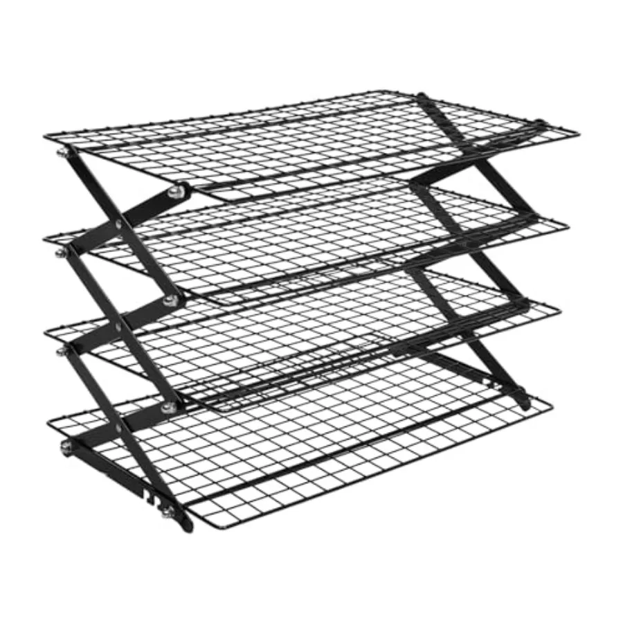 

4-уровневая складная охлаждающая стойка, сушилка для гриля, охлаждающая стойка для выпечки печенья, для пикников на открытом воздухе, барбекю, семьи G