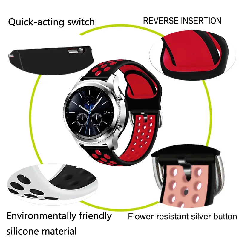22mm Silicone Band For TicWatch Pro 3 Ultra GPS Wrist Strap For TicWatch Pro 3 LTE/E2 S2/GTX Replacement Watchband Bracelet