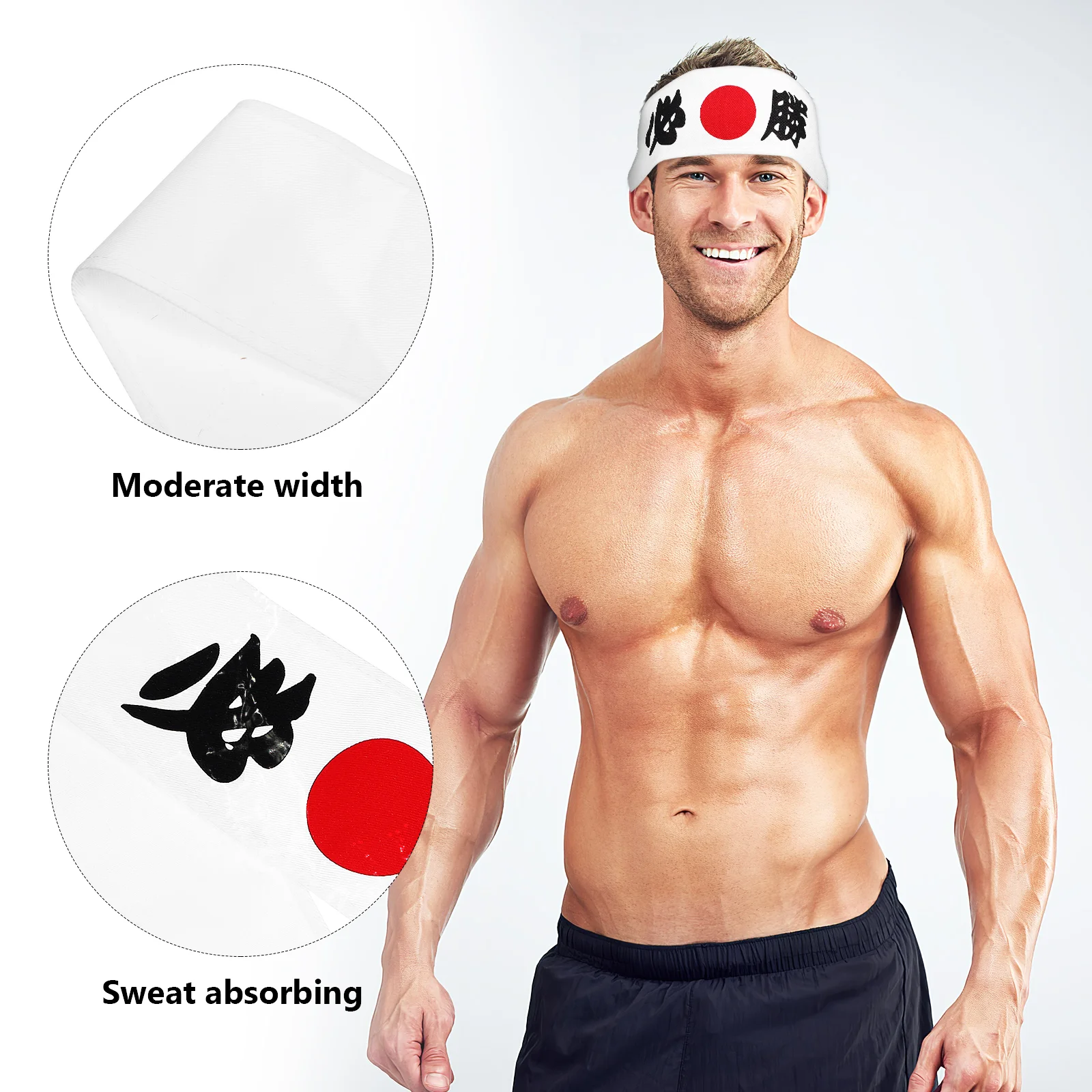 Witte Hoofdband Samurai Japan Japan Ninja Hardloopdoek Karate Accessoire Man Sport Hoofdband Witte Overwinning Hoofdband