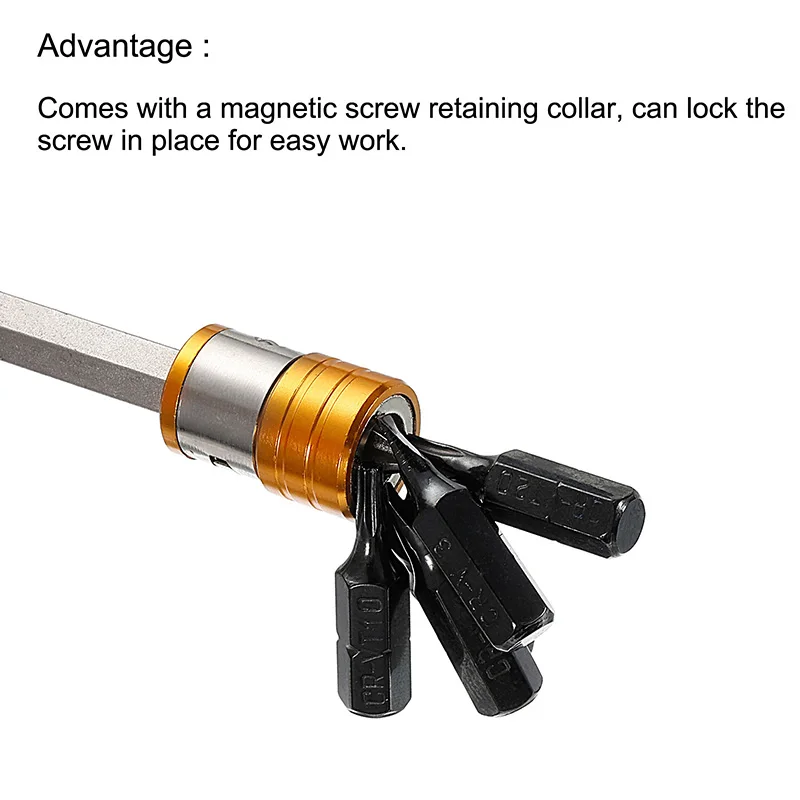 Ph1/ph2/ph3/sl6 double end chave de fenda conjunto bit com colar magnético removível 1/4 "hex shank s2 brocas de aço ferramentas manuais