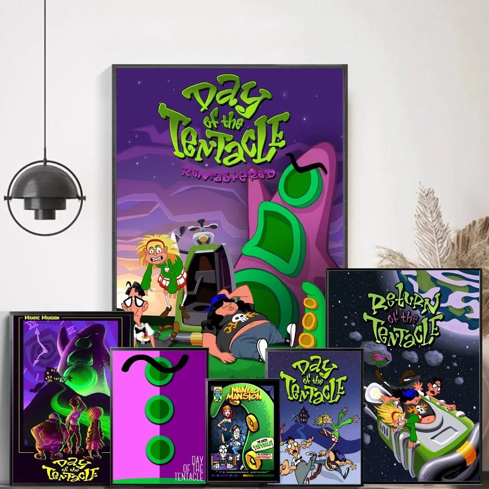 Day of the Tentacle Classic Vintage Posters Whitepaper Prints Posters Artwork Kawaii Room Decor