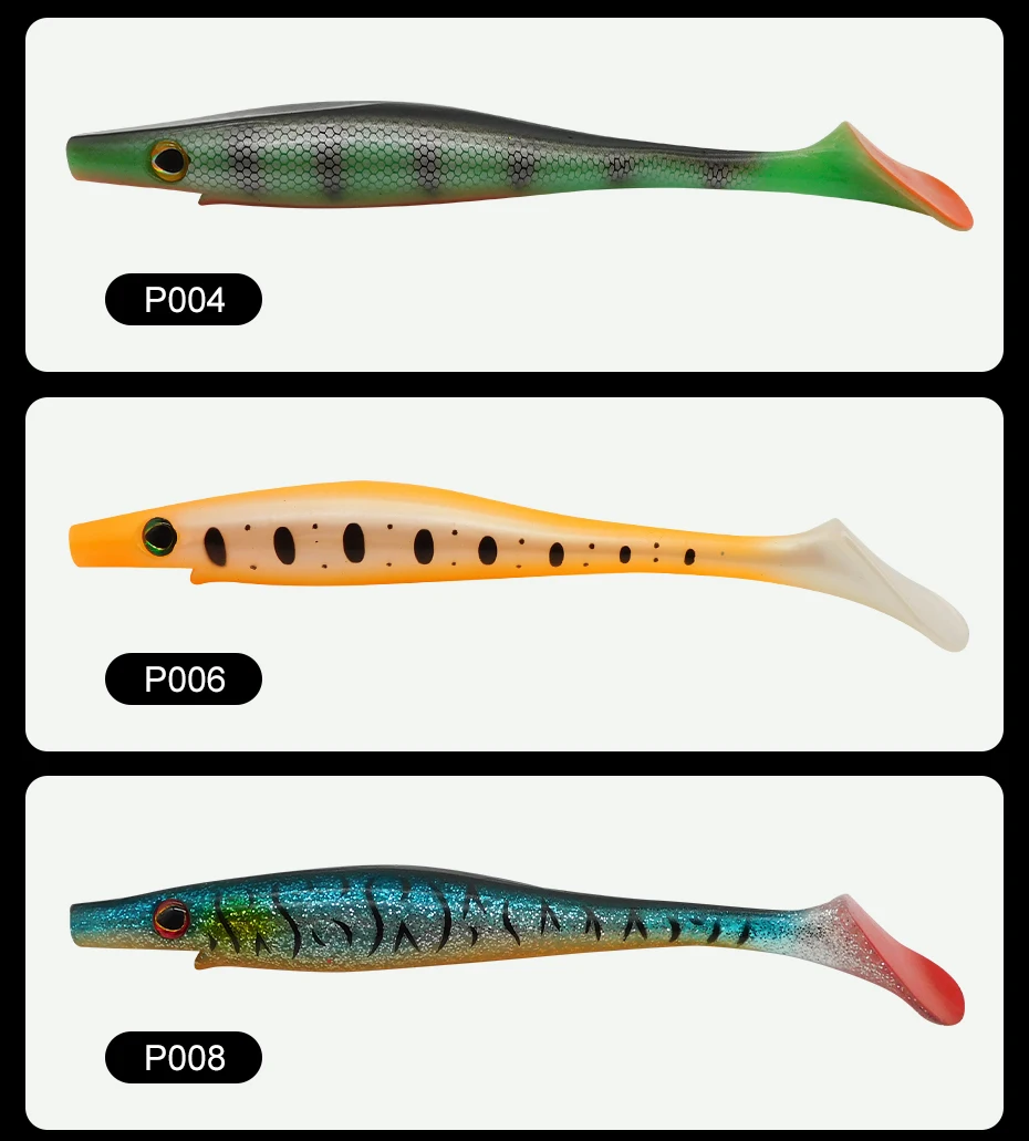 ESFISHING Große Weiche Angelköder Hog Shad 150mm 200mm Buntlackierte Kunststoff-Großköder für Meeresangeln SwimBait – Detail 8