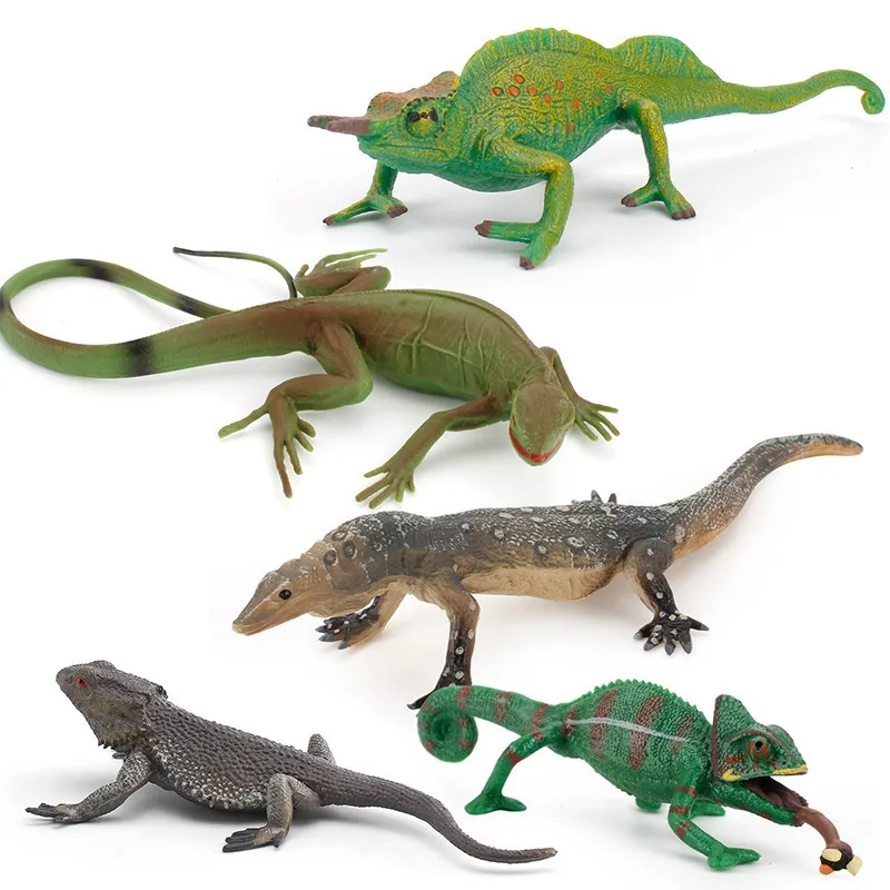 Simulated Lizards Fridge Stickers American Iguana Flat Headed Rock Lizard Fridge Magnets Artificial Animals Models Kids Gifts