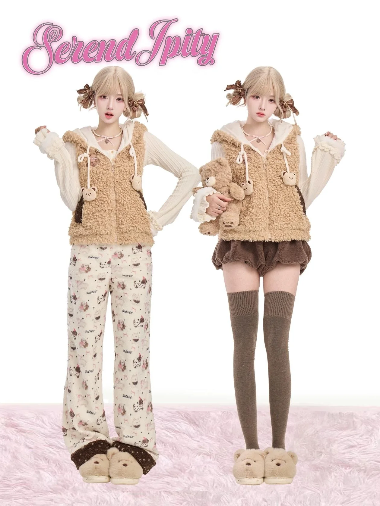 Cute Cartoon Star Cat Wide Leg Pants, Loose Oversized Elastic Waist Pants, Y2K Aesthetic Style Girls' Daily Home Casual Pants