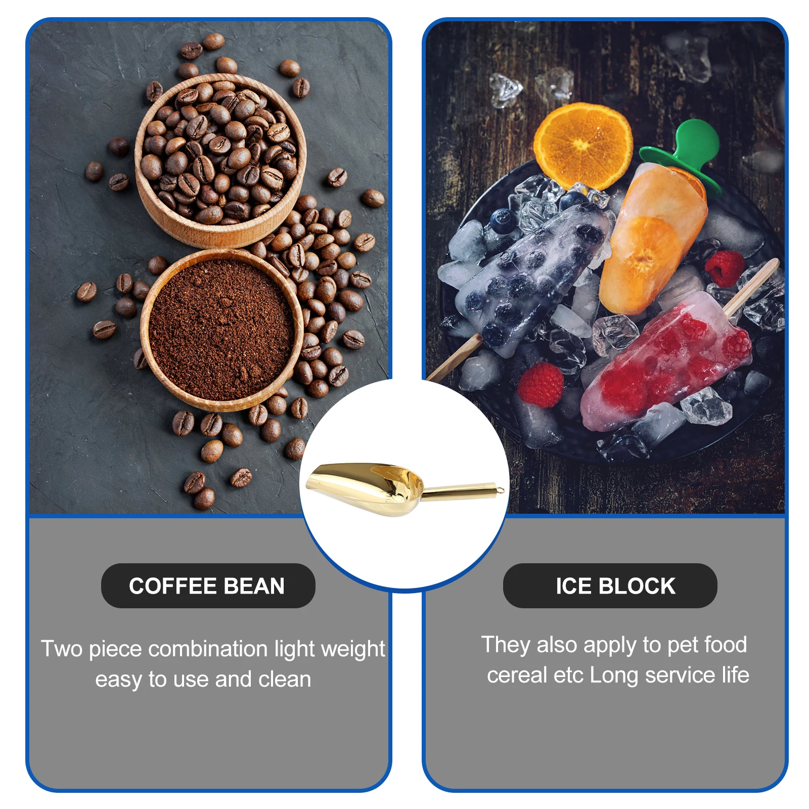 

Ergonomic Stainless Steel Food Scoop Reusable Rice Household Ice Flour Scoop Sugar Ice Cream Scooper For Kitchen Buffet Bar