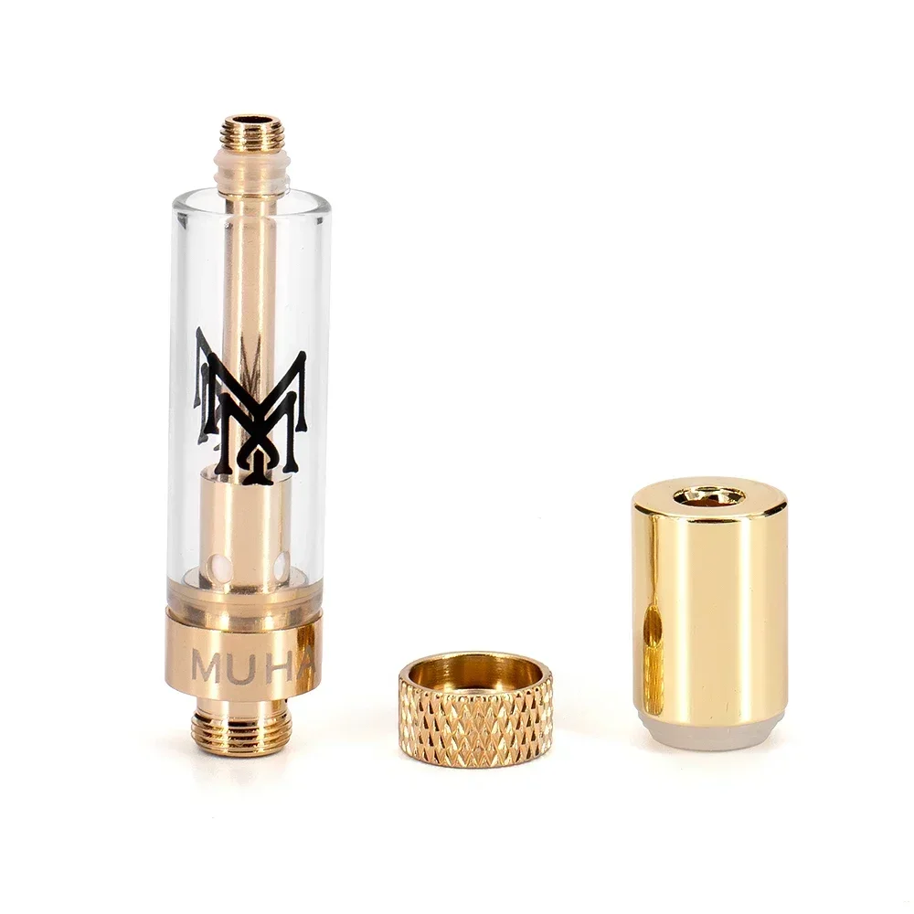 5p MUHA MEDS Vape Cartridegs Carts 0.8/1.0ml 510 Thread Ceramic Coil GOLD Tip Empty Vaporizer Thick Oil Cartridge with Package