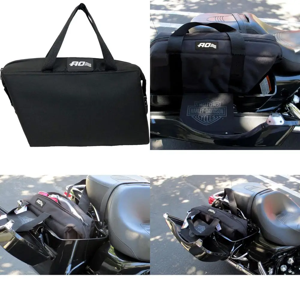 Motorcycle Saddle Bag Soft Coolers, 15-Can Capacity, Black