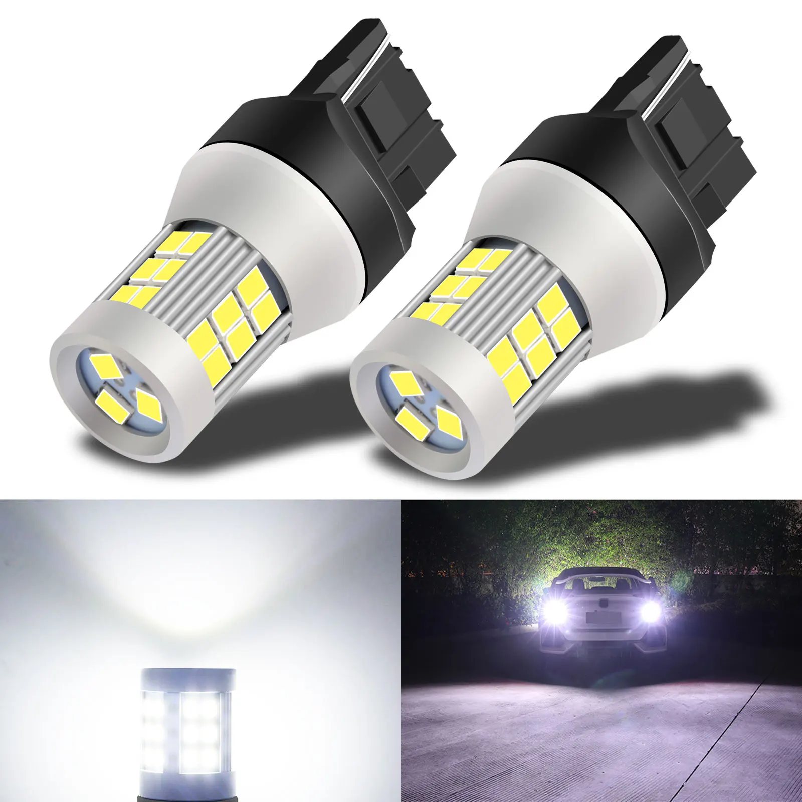 

COEO 7440R/W 2Pcs Auto Driving Running Light Led Bulbs 12V 6000k large-scale lighting range LED Lamps Super Bright Led Bulbs