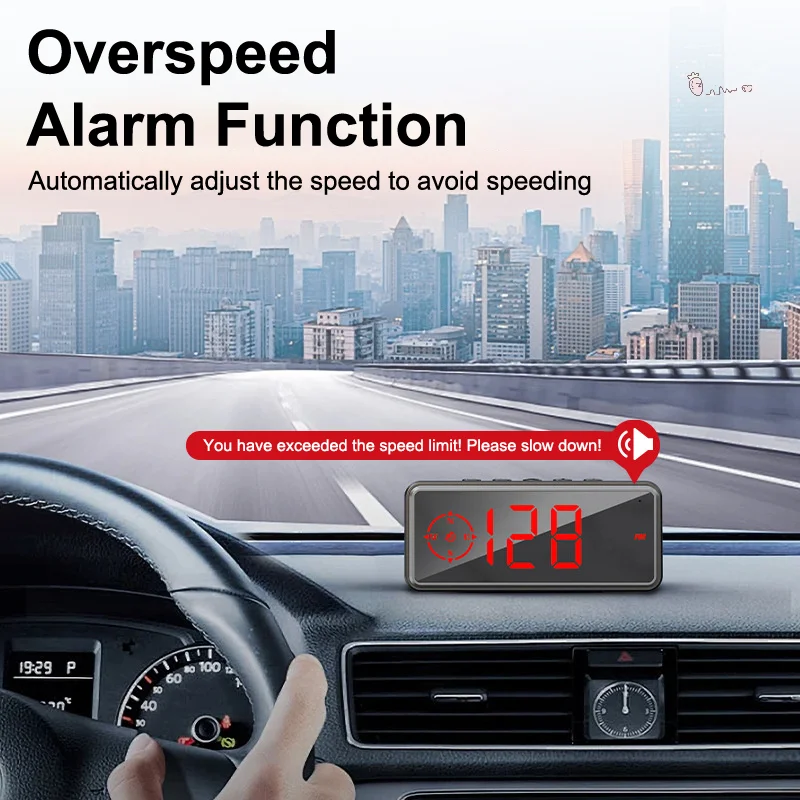 

Car Digital Speed Head Up Display Universal Speedometer HUD GPS Compass Speed Measurement Indicator For Truck Vehicles USB Power
