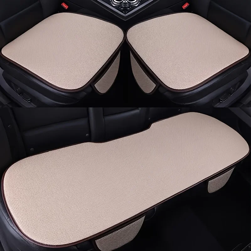 3pcs/set of seat cushions all-season universal summer seat cushions linen trolleys ventilated and breathable seat cushion covers