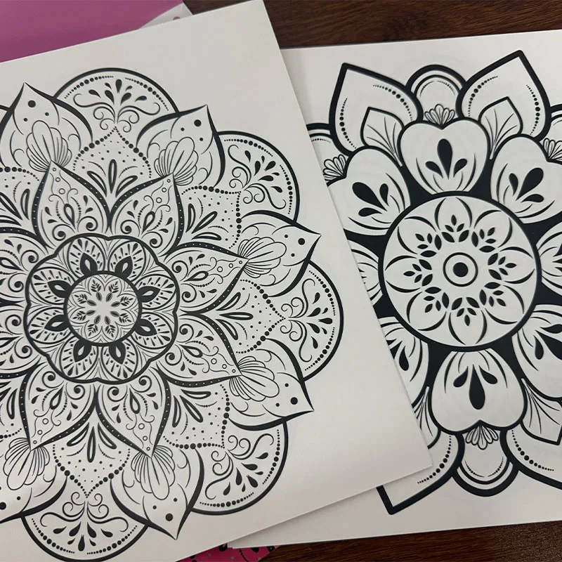 Mandala Pattern Coloring Sheets 12 Pcs/set Loose Single Sided Drawing Paper  Adult Stress Relief Meditation Art Therapy Pages