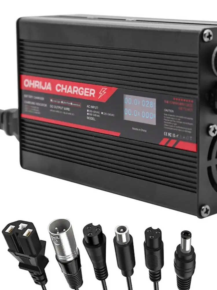 Ładowarka litowa 54.6V 5A, ładowarka litowa 42V 5A, ładowarka 67.2V 4A wyposażona w złącze DC2.5 do XLR IEC GX16 M12 RCA8MM OHRIJA — zdjęcie produktu 7