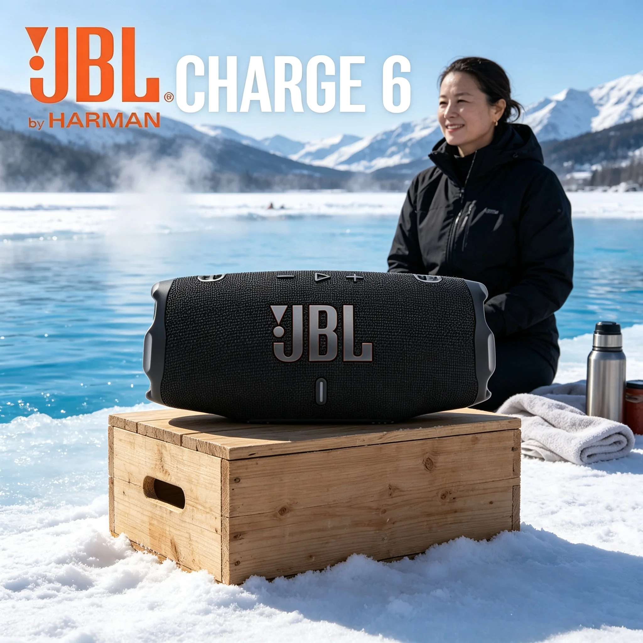 Authentic JBL CHARGE6 Wireless Audio Speaker, IP68 Rated, Detachable Carry Strap, Great for Indoor and Outdoor Music Play