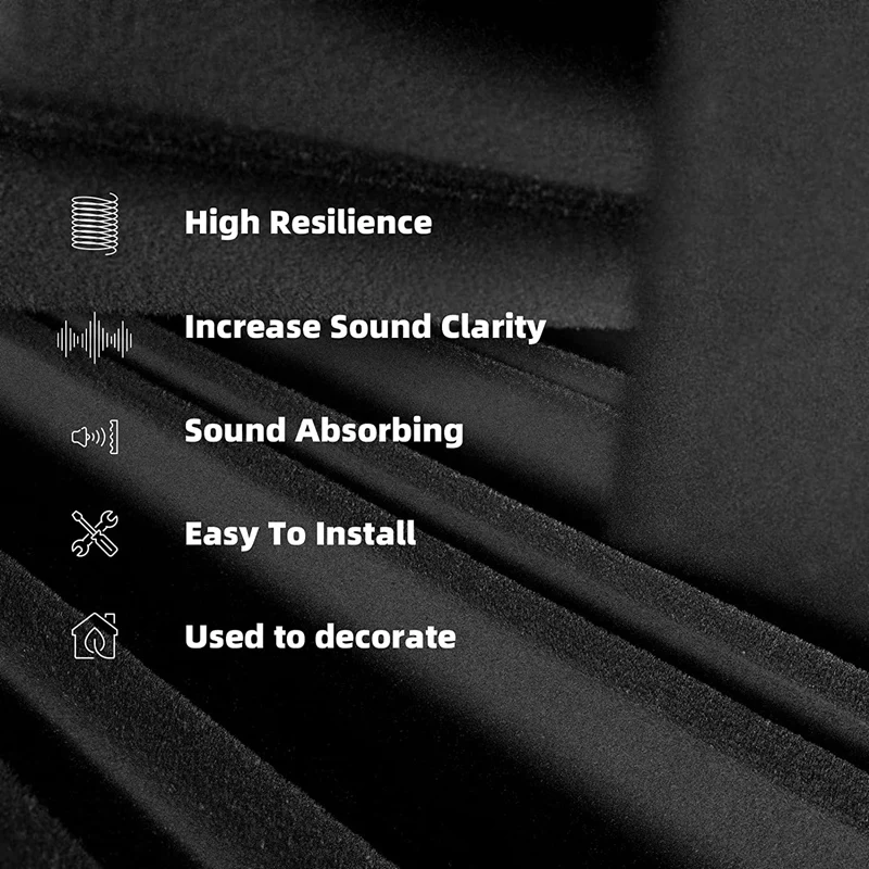 24 Pack Self-Adhesive Sound Proof Foam Panels Acoustic Foam High Resilience Sound Proofing Padding