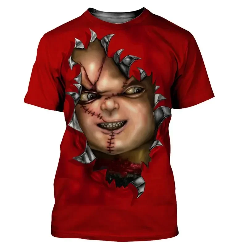 

New Horror Chucky 3D Fashion Print T-Shirts Men Women Casual Clothing Round Neck Plus Size T-shirts Harajuku Cool Short Sleeve