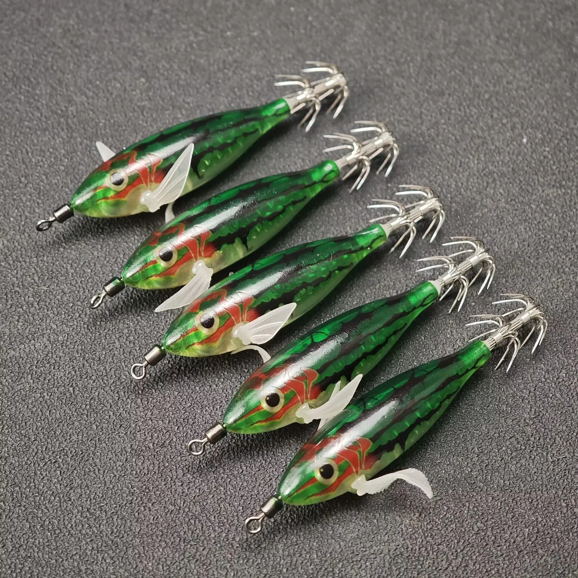 16pcs/set Luminous Squid Jig 8cm/ 5.7g Shrimp Fishing Lures Hook Sea Fishing Accessories Artificial Bait Octopus Lure